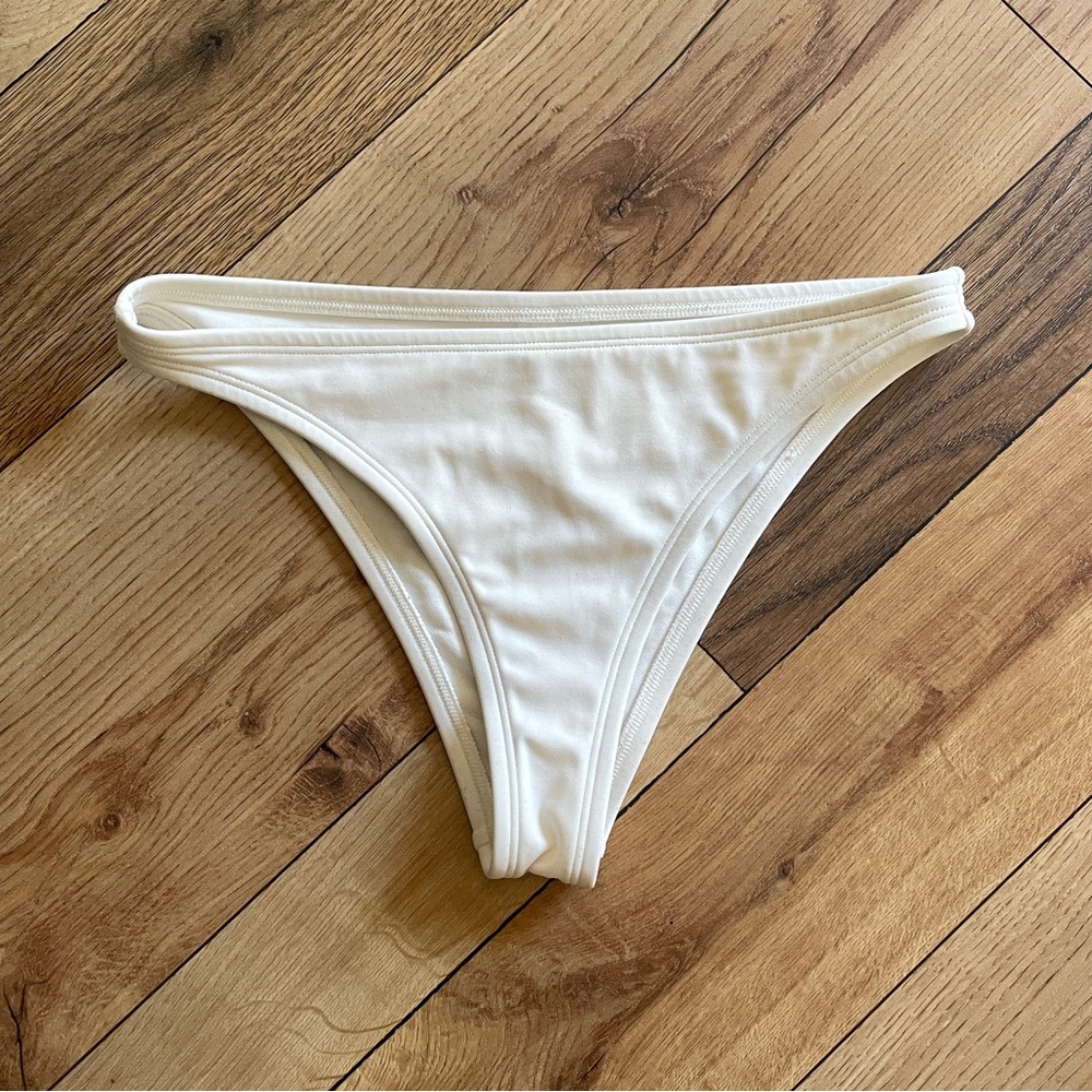 Shade & Shore White Brazilian Bikini Bottom